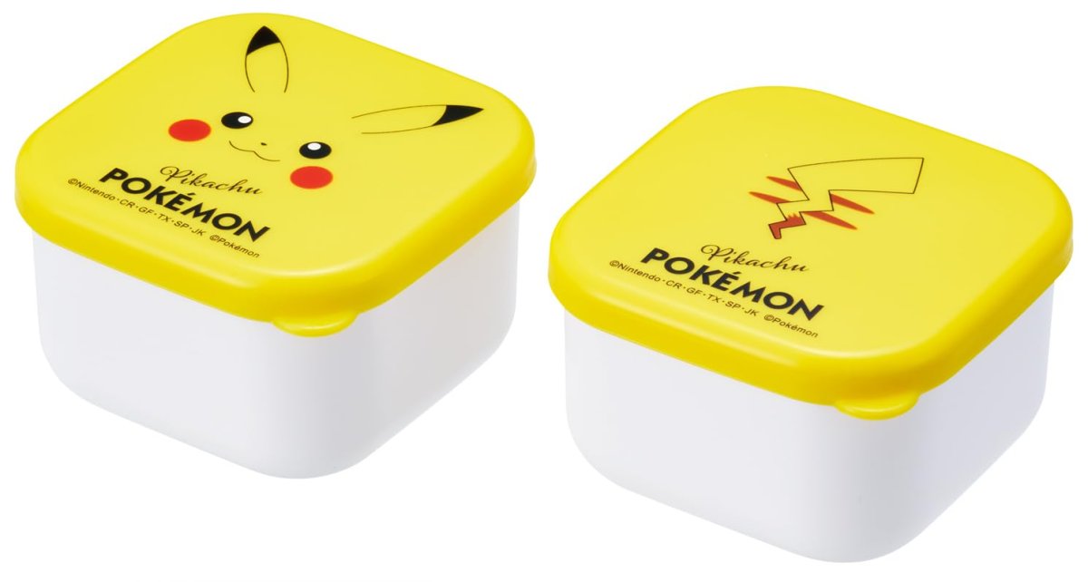 画像1: スケーター（Ｓｋａｔｅｒ） 弁当箱 ミニ シール容器 ランチボックス 保存容器 １６０ｍｌ ２個 セット ポケモン ピカチュウ フェイス ２５ ＭＯ２Ｗ?Ａ (1)