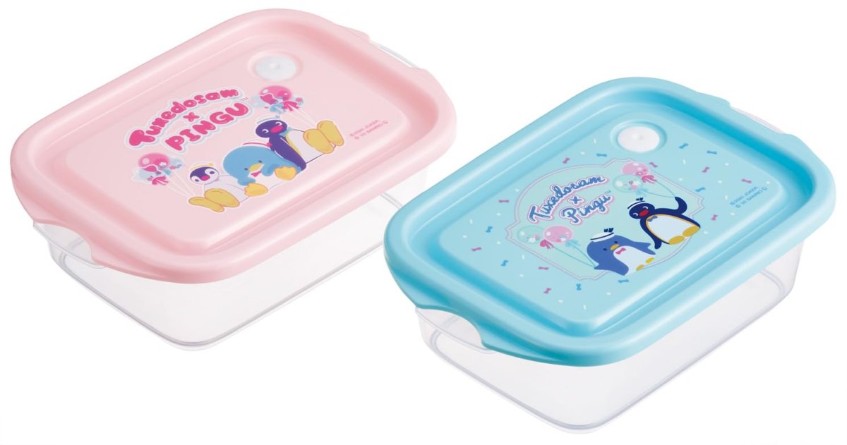 画像1: スケーター（Ｓｋａｔｅｒ） シール容器 ５００ｍｌ 日本製 ２個 セット サンリオ ピングー×タキシードサム ＦＣＮ２Ｗ?Ａ (1)