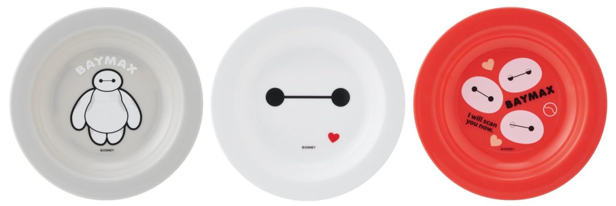 画像1: スケーター（Ｓｋａｔｅｒ） 子供用 小皿 １２ｃｍ ３枚セット プラスチック製 日本製 ディズニー ベイマックス Ｐ３?Ａ (1)