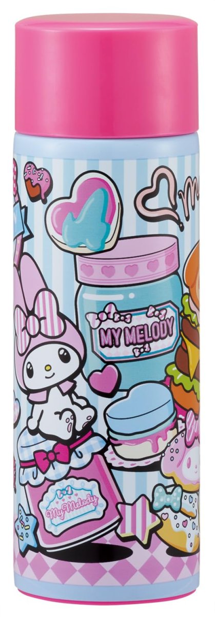 画像1: スケーター（Ｓｋａｔｅｒ） 直飲み マグボトル ミニ ステンレスボトル 水筒 ケータイマグ １２０ｍｌ 小容量 保温 保冷 真空二重構造 サンリオ マイメロディ アメリカンダイナー ＳＭＢＣ１Ｂ?Ａ (1)