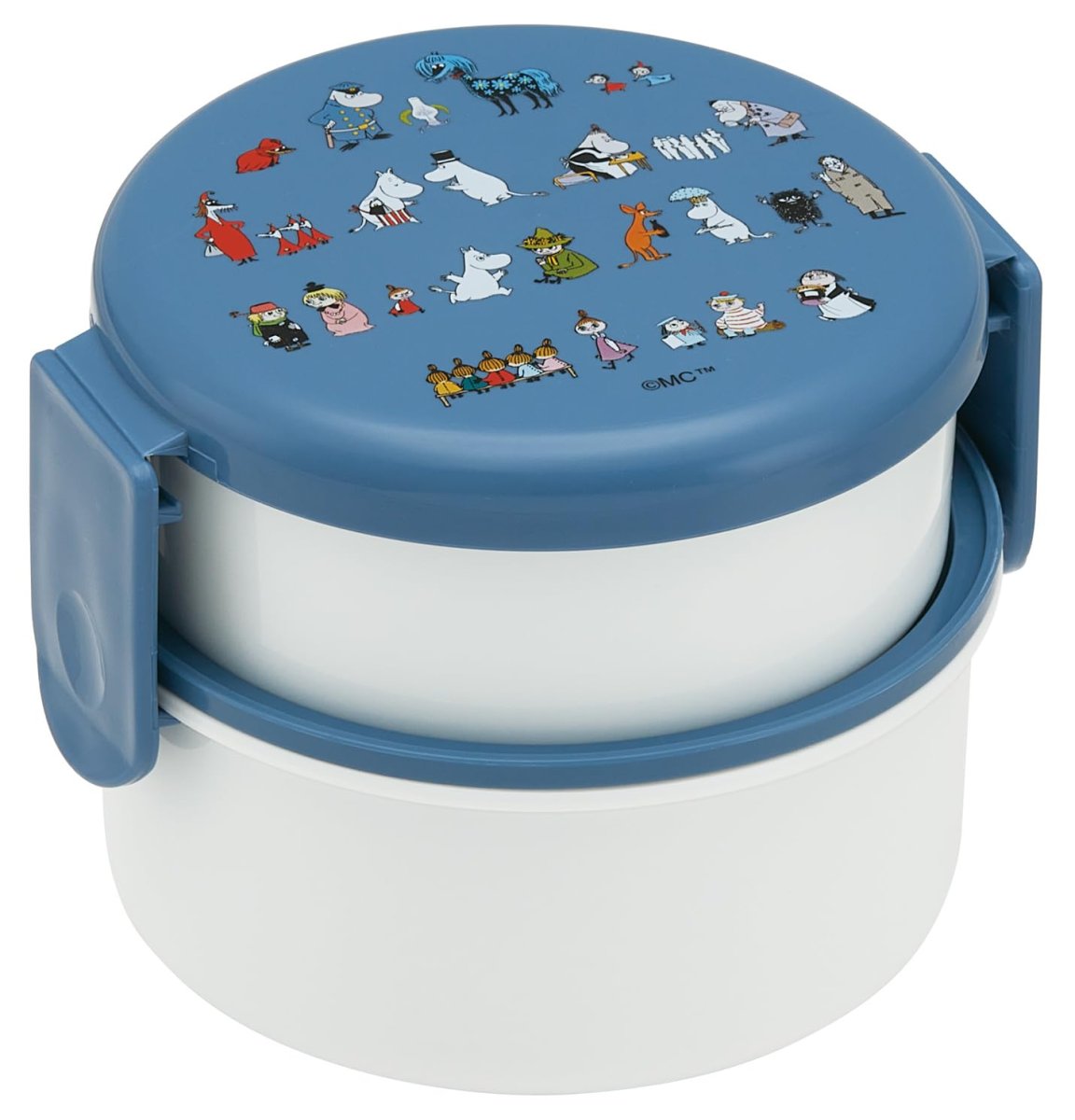 画像1: スケーター（Ｓｋａｔｅｒ） 弁当箱 丸型 ランチボックス ５００ｍｌ ２段 フォーク付 日本製 ムーミン ８０ｔｈ ＯＮＷＲ１?Ａ (1)