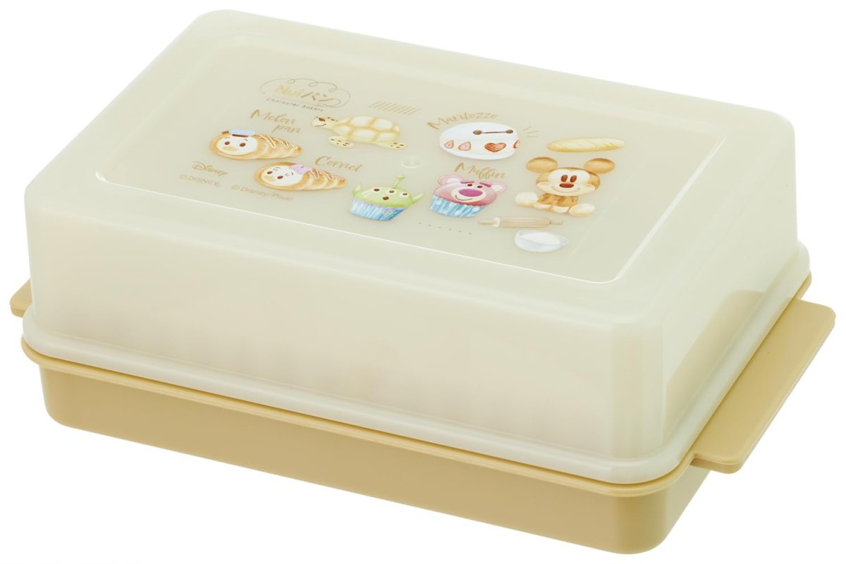 画像1: スケーター（Ｓｋａｔｅｒ） カッティング付 バターケース 保存容器 バターディッシュ ガイド付 ディズニー Ｎｕｉパン ＢＴＧ１Ｎ?Ａ (1)