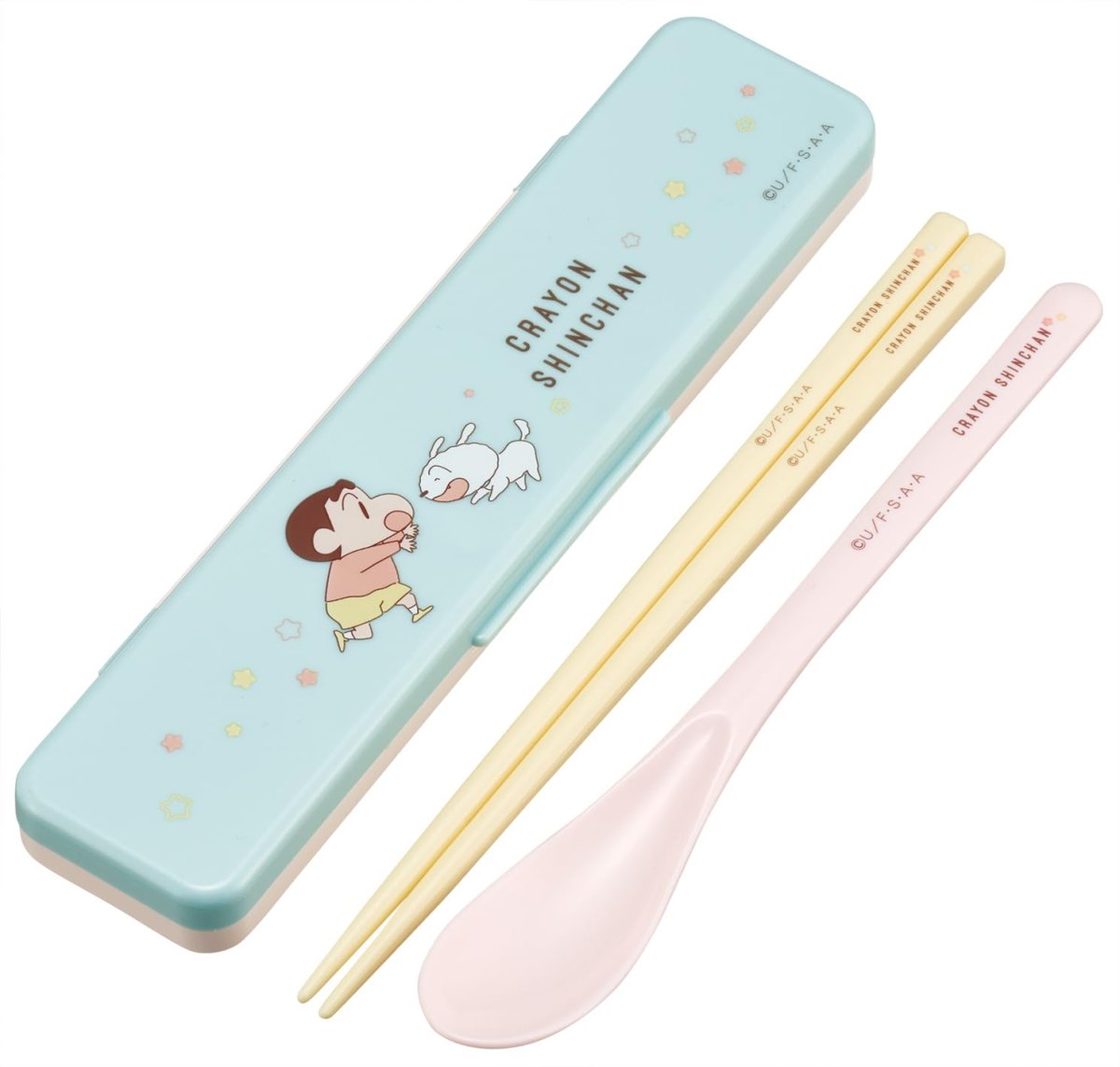 画像1: スケーター（Ｓｋａｔｅｒ） 箸 スプーン セット 弁当 大人用 コンビセット １８ｃｍ カチャカチャ鳴らない 日本製 クレヨンしんちゃん パステルスター ＣＣＳ３ＳＡ?Ａ (1)