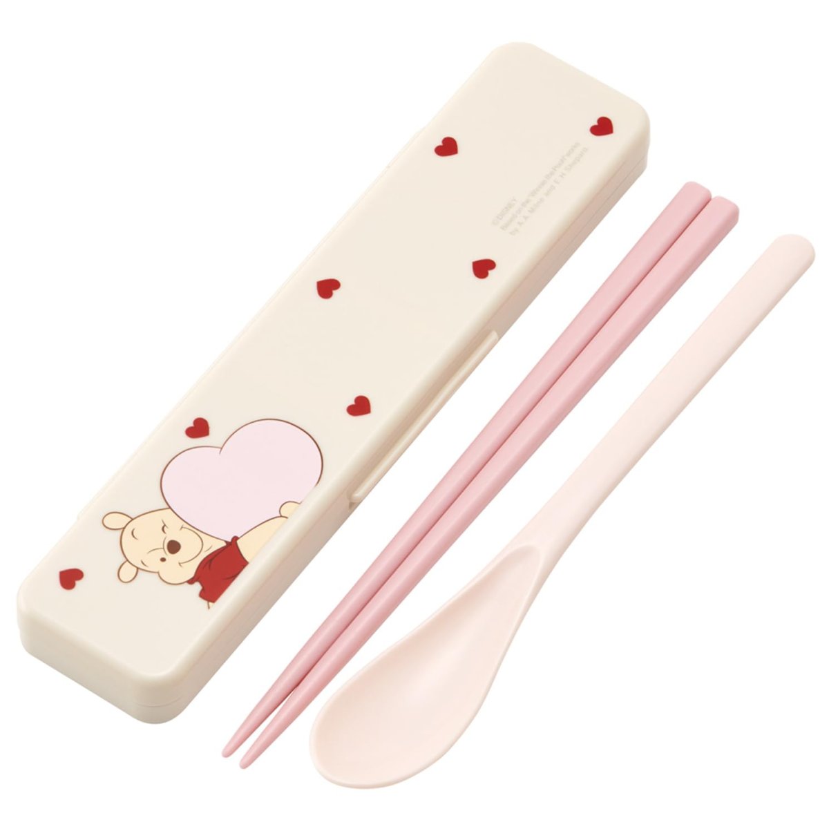 画像1: スケーター（Ｓｋａｔｅｒ） 箸 スプーン セット 弁当 大人用 コンビセット １８ｃｍ カチャカチャ鳴らない 日本製 ディズニー くまのプーさん ＨＵＧ＆ＨＥＡＲＴ ＣＣＳ３ＳＡ?Ａ (1)
