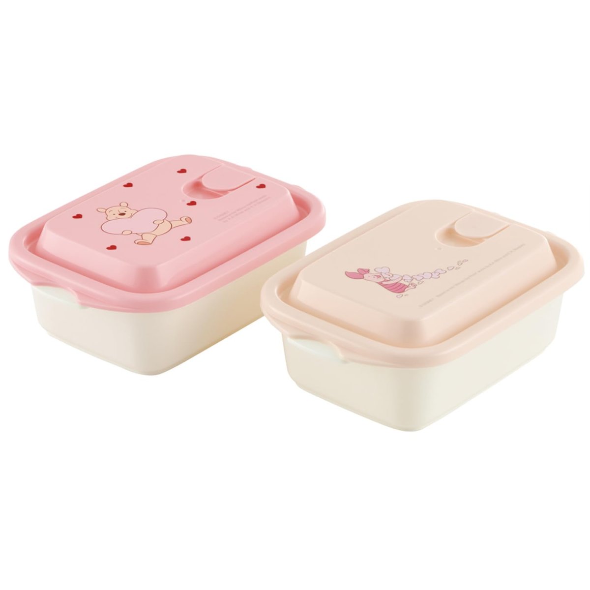 画像1: スケーター（Ｓｋａｔｅｒ） エアーバブル ふわっと 保存容器 シール容器 ５００ｍｌ ２個 セット ディズニー くまのプーさん ＨＵＧ＆ＨＥＡＲＴ ＦＣＮＦ２Ｗ?Ａ (1)