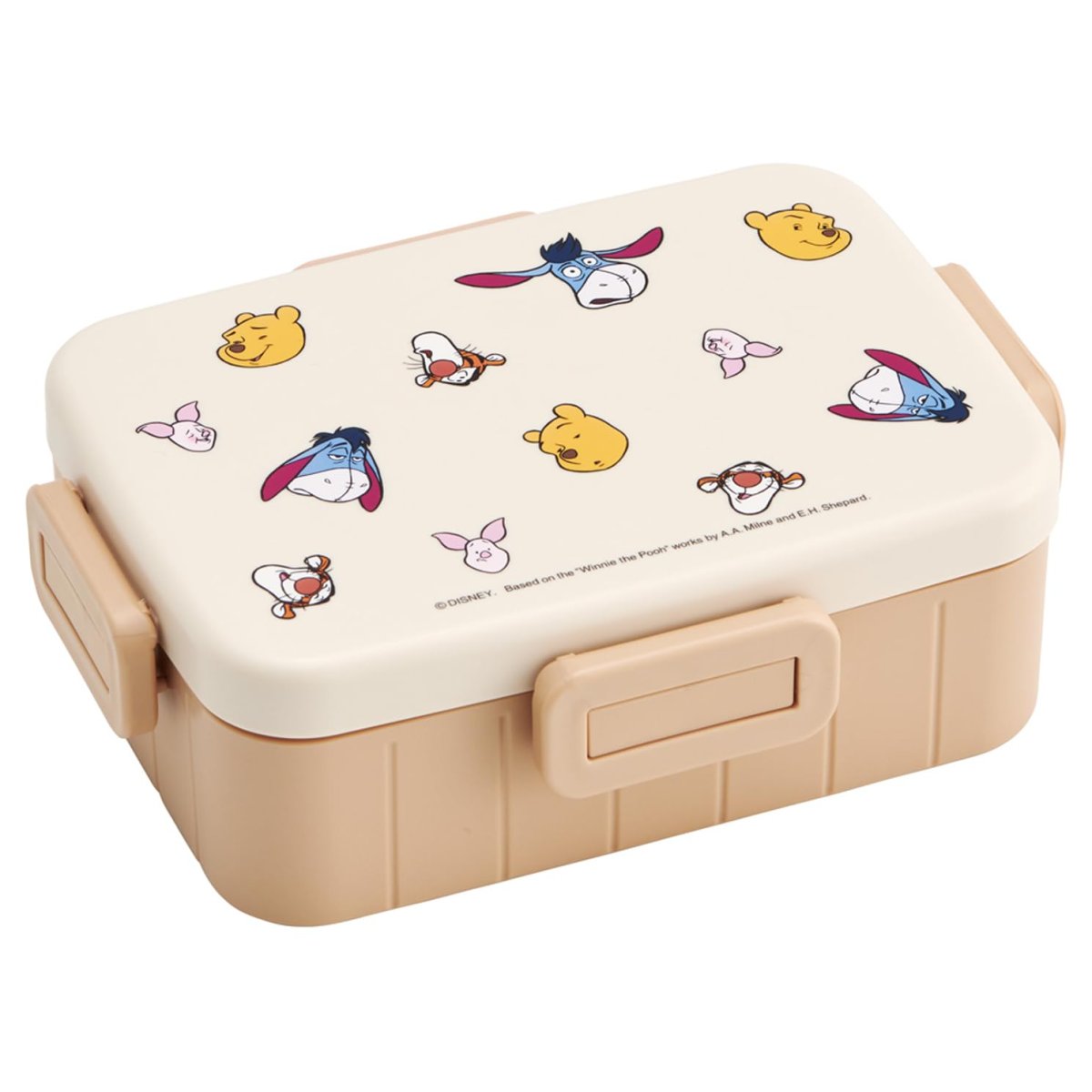 画像1: スケーター（Ｓｋａｔｅｒ） 大人用 弁当箱 ４点ロック ランチボックス １段 ６５０ｍｌ 食洗機対応 レンジ対応 日本製 ディズニー くまのプーさん プー＆フレンズ ＦＵＮＮＹ ＦＡＣＥ ＹＺＦＬ７?Ａ (1)