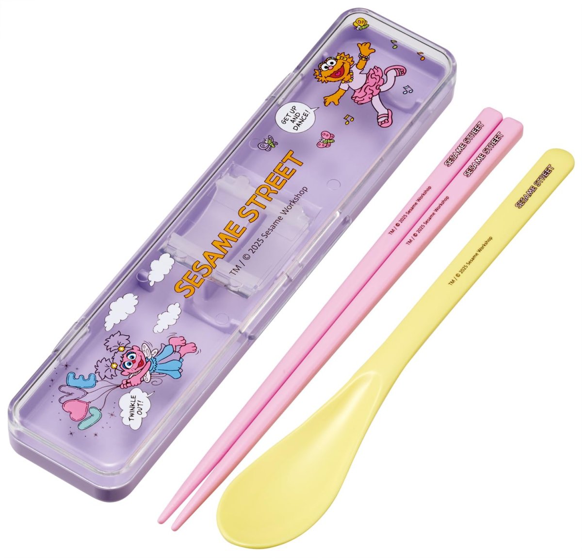 画像1: スケーター（Ｓｋａｔｅｒ） 箸 スプーン セット 弁当 大人用 コンビセット １８ｃｍ カチャカチャ鳴らない 日本製 セサミストリート ＰＯＰ アビー×ゾーイ ＣＣＳ３ＳＡ?Ａ (1)