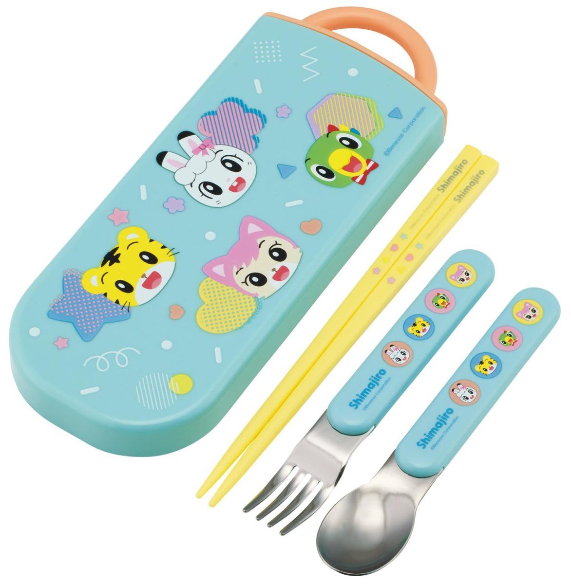 画像1: スケーター（Ｓｋａｔｅｒ） 弁当用箸 子供用 トリオセット 箸 スプーン フォーク １６．５ｃｍ しまじろう ＰＯＰ ＴＡＣＣ２?Ａ (1)