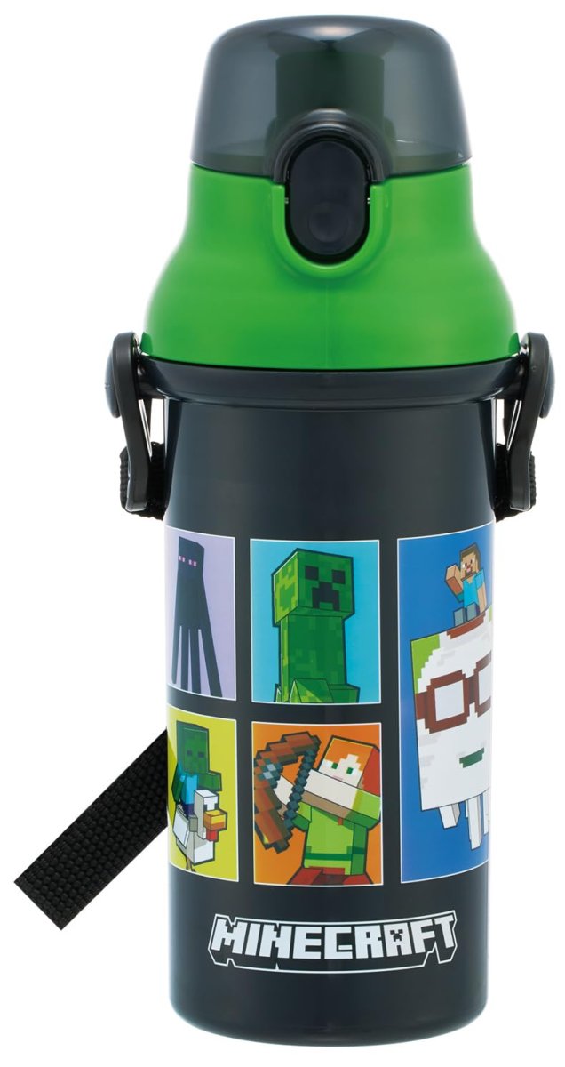 画像1: スケーター（ｓｋａｔｅｒ） 子供用 直飲み 水筒 プラスチック ４８０ｍｌ ワンプッシュ開閉 食洗機対応 日本製 マインクラフト Ｍｉｎｅｃｒａｆｔ ２６ 男の子 ＰＳＢ５ＳＡＮ?Ａ (1)