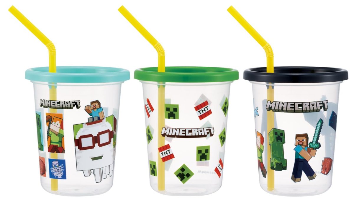 画像1: スケーター（Ｓｋａｔｅｒ） ストロー付 タンブラー ３２０ｍｌ ３個 セット 日本製 マインクラフト Ｍｉｎｅｃｒａｆｔ ２６ 男の子 ＳＩＨ３ＳＴ?Ａ (1)
