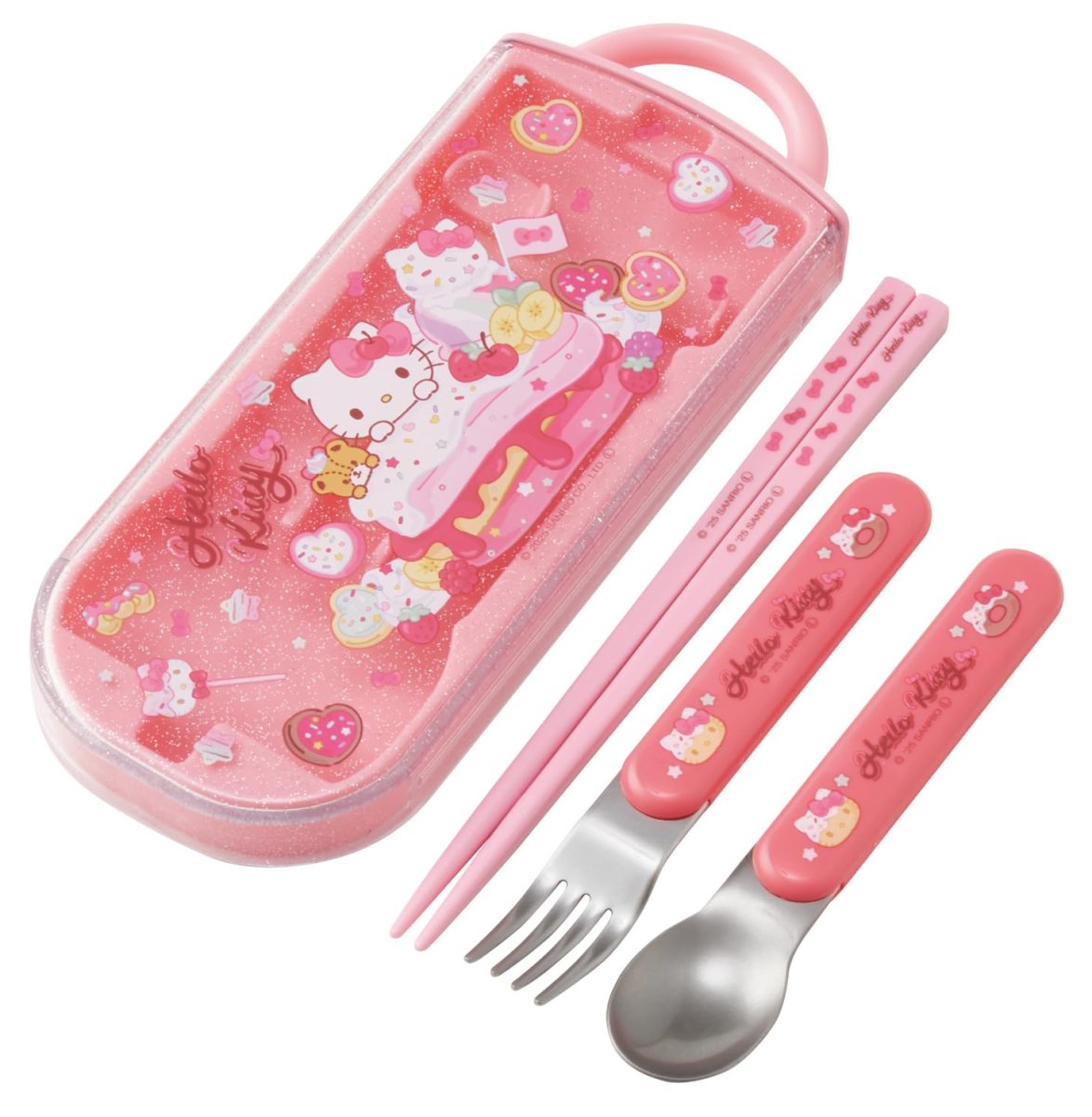 画像1: スケーター（Ｓｋａｔｅｒ） 弁当用箸 子供用 トリオセット 箸 スプーン フォーク １６．５ｃｍ サンリオ ハローキティ Ｆａｎｃｙ Ｓｎａｃｋｓ Ｗｅｅｔｓ 女の子 ＴＡＣＣ２?Ａ (1)