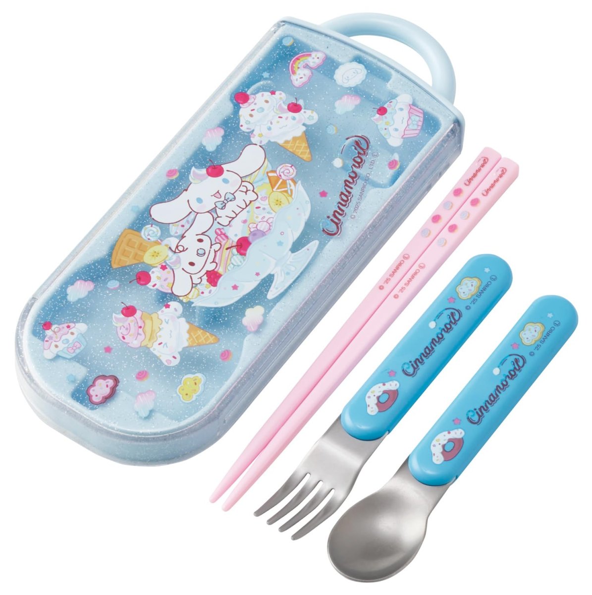 画像1: スケーター（Ｓｋａｔｅｒ） 弁当用箸 子供用 トリオセット 箸 スプーン フォーク １６．５ｃｍ サンリオ シナモロール Ｆａｎｃｙ Ｓｎａｃｋｓ Ｗｅｅｔｓ 女の子 ＴＡＣＣ２?Ａ (1)
