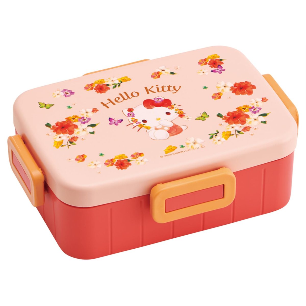 画像1: スケーター（Ｓｋａｔｅｒ） 大人用 弁当箱 ４点ロック ランチボックス １段 ６５０ｍｌ 食洗機対応 レンジ対応 日本製 サンリオ ハローキティ パステルビビットな水彩花柄 女の子 ＹＺＦＬ７?Ａ (1)