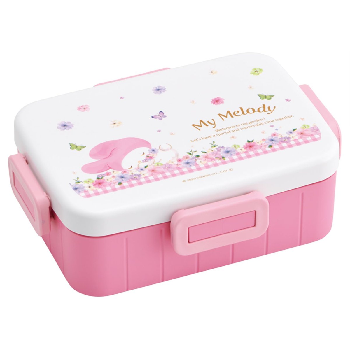 画像1: スケーター（Ｓｋａｔｅｒ） 大人用 弁当箱 ４点ロック ランチボックス １段 ６５０ｍｌ 食洗機対応 レンジ対応 日本製 サンリオ マイメロディ パステルビビットな水彩花柄 女の子 ＹＺＦＬ７?Ａ (1)