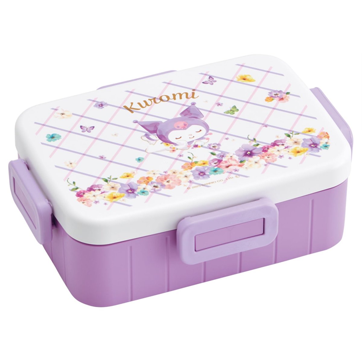 画像1: スケーター（Ｓｋａｔｅｒ） 大人用 弁当箱 ４点ロック ランチボックス １段 ６５０ｍｌ 食洗機対応 レンジ対応 日本製 サンリオ クロミ パステルビビットな水彩花柄 女の子 ＹＺＦＬ７?Ａ (1)