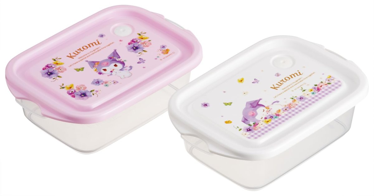 画像1: スケーター（Ｓｋａｔｅｒ） シール容器 ５００ｍｌ 日本製 ２個 セット サンリオ クロミ パステルビビットな水彩花柄 女の子 ＦＣＮ２Ｗ?Ａ (1)