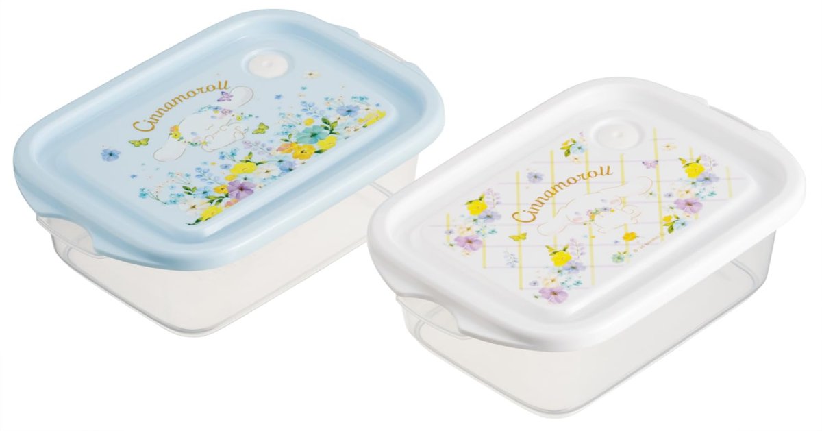 画像1: スケーター（Ｓｋａｔｅｒ） シール容器 ５００ｍｌ 日本製 ２個 セット サンリオ シナモロール パステルビビットな水彩花柄 女の子 ＦＣＮ２Ｗ?Ａ (1)