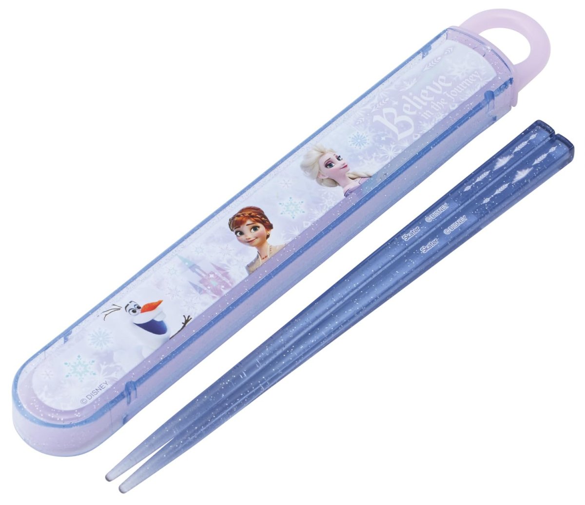 画像1: スケーター（Ｓｋａｔｅｒ） 箸 箸箱 セット 子供用 お弁当 １６．５ｃｍ 日本製 食洗機対応 スライド式 ディズニー アナと雪の女王 ２６ 女の子 ＡＢＳ２ＡＭ?Ａ (1)