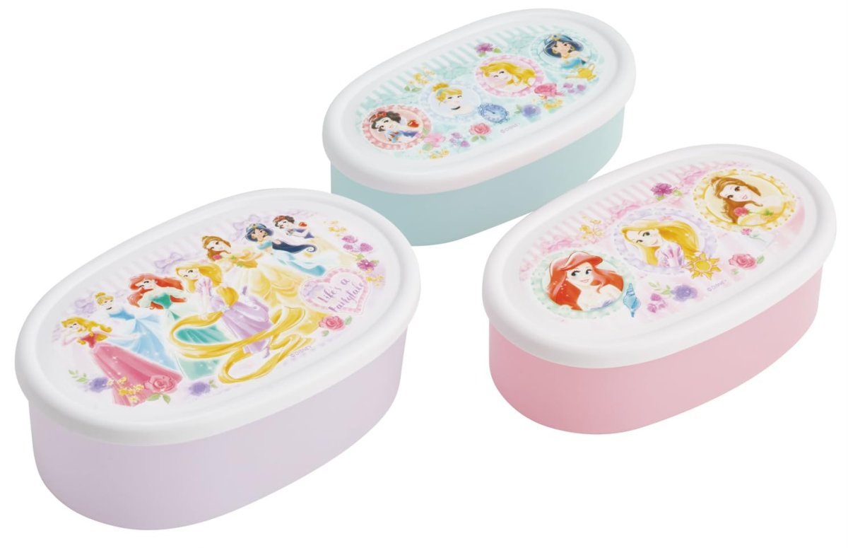 画像1: スケーター（Ｓｋａｔｅｒ） 弁当箱 ランチボックス シール容器 保存容器 ３個セット 日本製 ディズニー プリンセス ２６ 女の子 ＳＲＳ３Ｓ?Ａ (1)