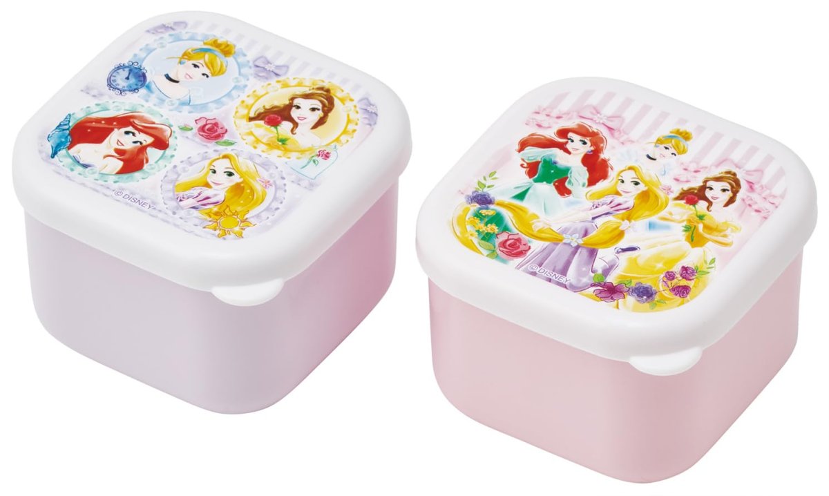 画像1: スケーター（Ｓｋａｔｅｒ） 弁当箱 ミニ シール容器 ランチボックス 保存容器 １３０ｍｌ ２個 セット ディズニー プリンセス ２６ 女の子 ＭＯ１Ｗ?Ａ (1)