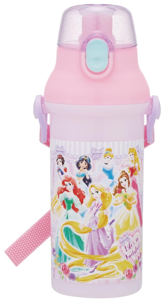 画像1: スケーター（ｓｋａｔｅｒ） 子供用 直飲み 水筒 プラスチック ４８０ｍｌ ワンプッシュ開閉 食洗機対応 日本製 ディズニー プリンセス ２６ 女の子 ＰＳＢ５ＳＡＮ?Ａ (1)