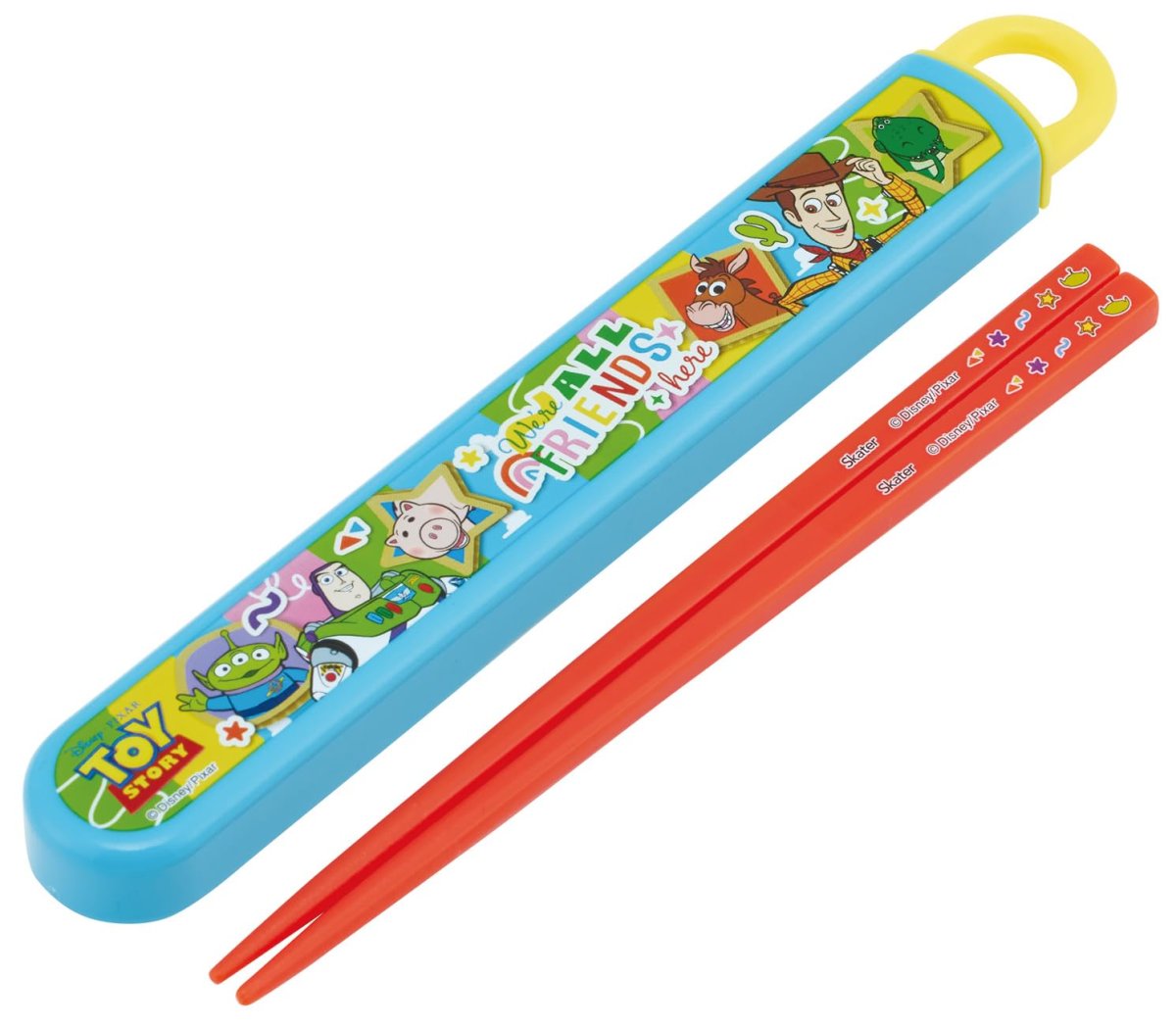 画像1: スケーター（Ｓｋａｔｅｒ） 箸 箸箱 セット 子供用 お弁当 １６．５ｃｍ 日本製 食洗機対応 スライド式 ディズニー トイ・ストーリー ２６ 男の子 女の子 ＡＢＳ２ＡＭ?Ａ (1)