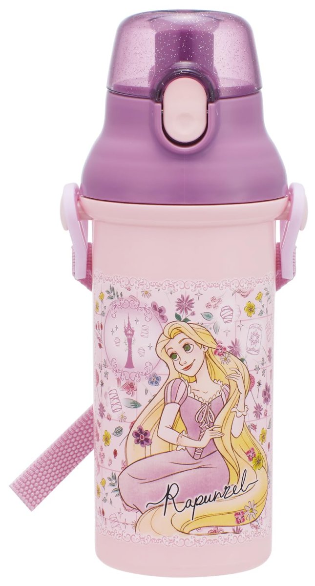 画像1: スケーター（ｓｋａｔｅｒ） 子供用 直飲み 水筒 プラスチック ４８０ｍｌ ワンプッシュ開閉 食洗機対応 日本製 ディズニー 塔の上のラプンツェル ２６ 女の子 ＰＳＢ５ＳＡＮ?Ａ (1)