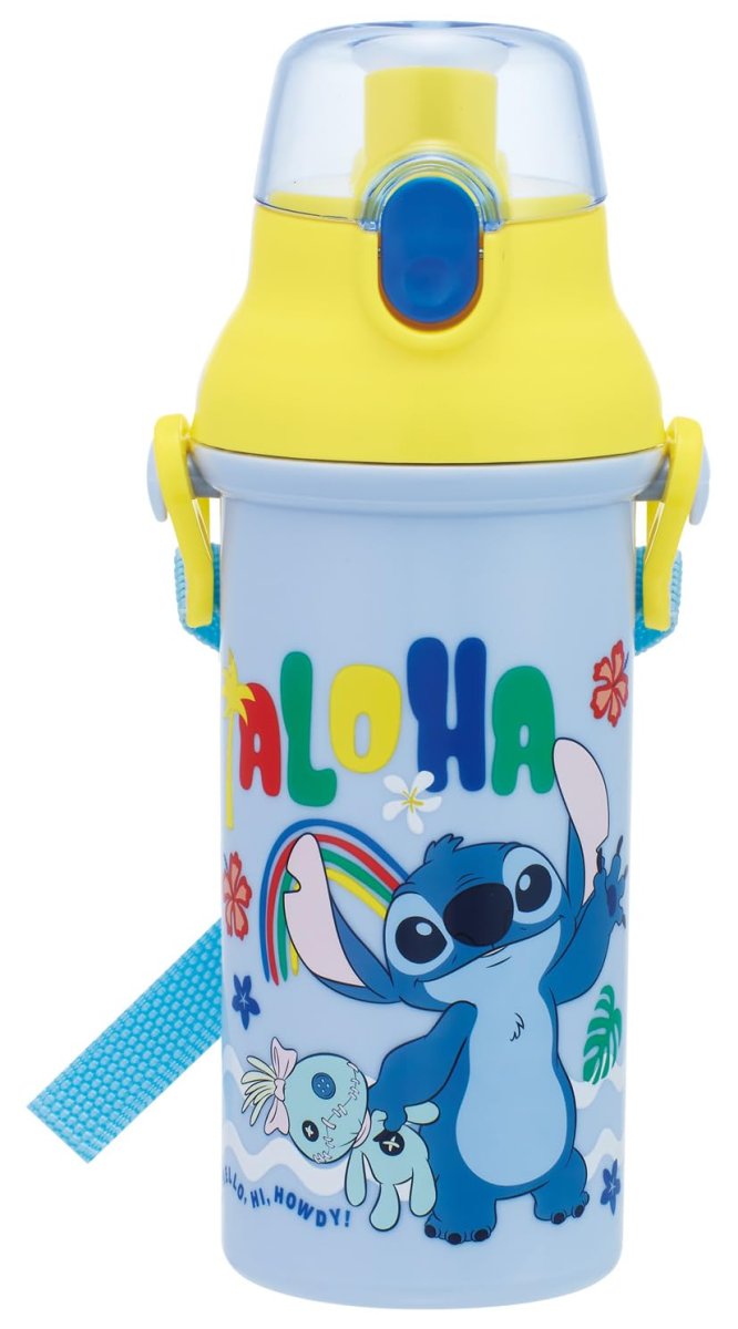 画像1: スケーター（ｓｋａｔｅｒ） 子供用 直飲み 水筒 プラスチック ４８０ｍｌ ワンプッシュ開閉 食洗機対応 日本製 ディズニー リロ＆スティッチ ２６ 男の子 女の子 ＰＳＢ５ＳＡＮ?Ａ (1)