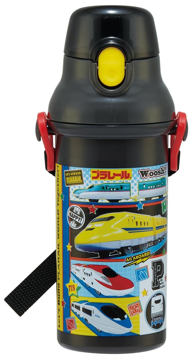 画像1: スケーター（ｓｋａｔｅｒ） 子供用 直飲み 水筒 プラスチック ４８０ｍｌ ワンプッシュ開閉 食洗機対応 日本製 プラレール ２６ 男の子 ＰＳＢ５ＳＡＮ?Ａ (1)