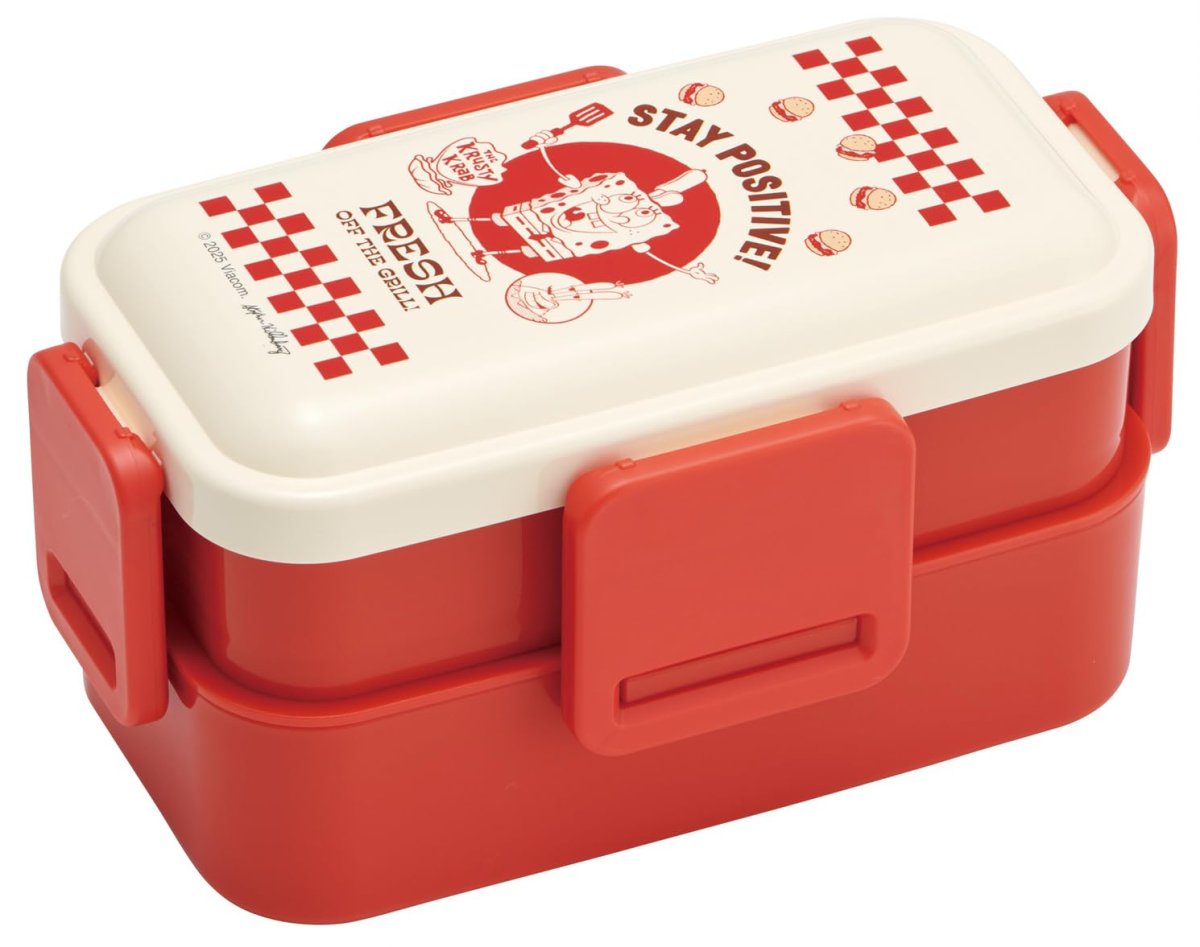 画像1: スケーター（Ｓｋａｔｅｒ） 弁当箱 ふわっと盛れる ランチボックス ２段 ６００ｍｌ 食洗機対応 レンジ対応 日本製 スポンジ・ボブ ｈｕｎｇｒｙ ＰＦＬＷ４?Ａ (1)