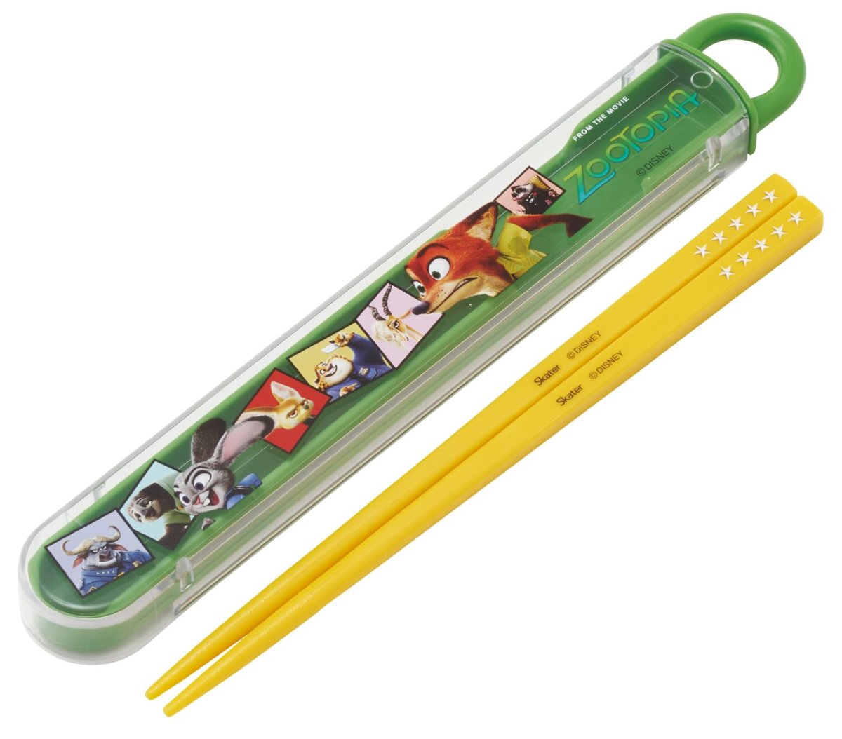 画像1: スケーター（Ｓｋａｔｅｒ） 箸 箸箱 セット 子供用 お弁当 １６．５ｃｍ 日本製 食洗機対応 スライド式 ディズニー ズートピア ２６ 男の子 女の子 ＡＢＳ２ＡＭ?Ａ (1)