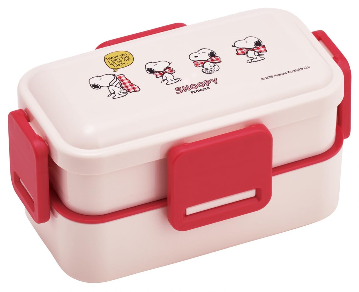 画像1: スケーター（Ｓｋａｔｅｒ） 弁当箱 ふわっと盛れる ランチボックス ２段 ６００ｍｌ 食洗機対応 レンジ対応 日本製 スヌーピー リボン ＰＦＬＷ４?Ａ (1)