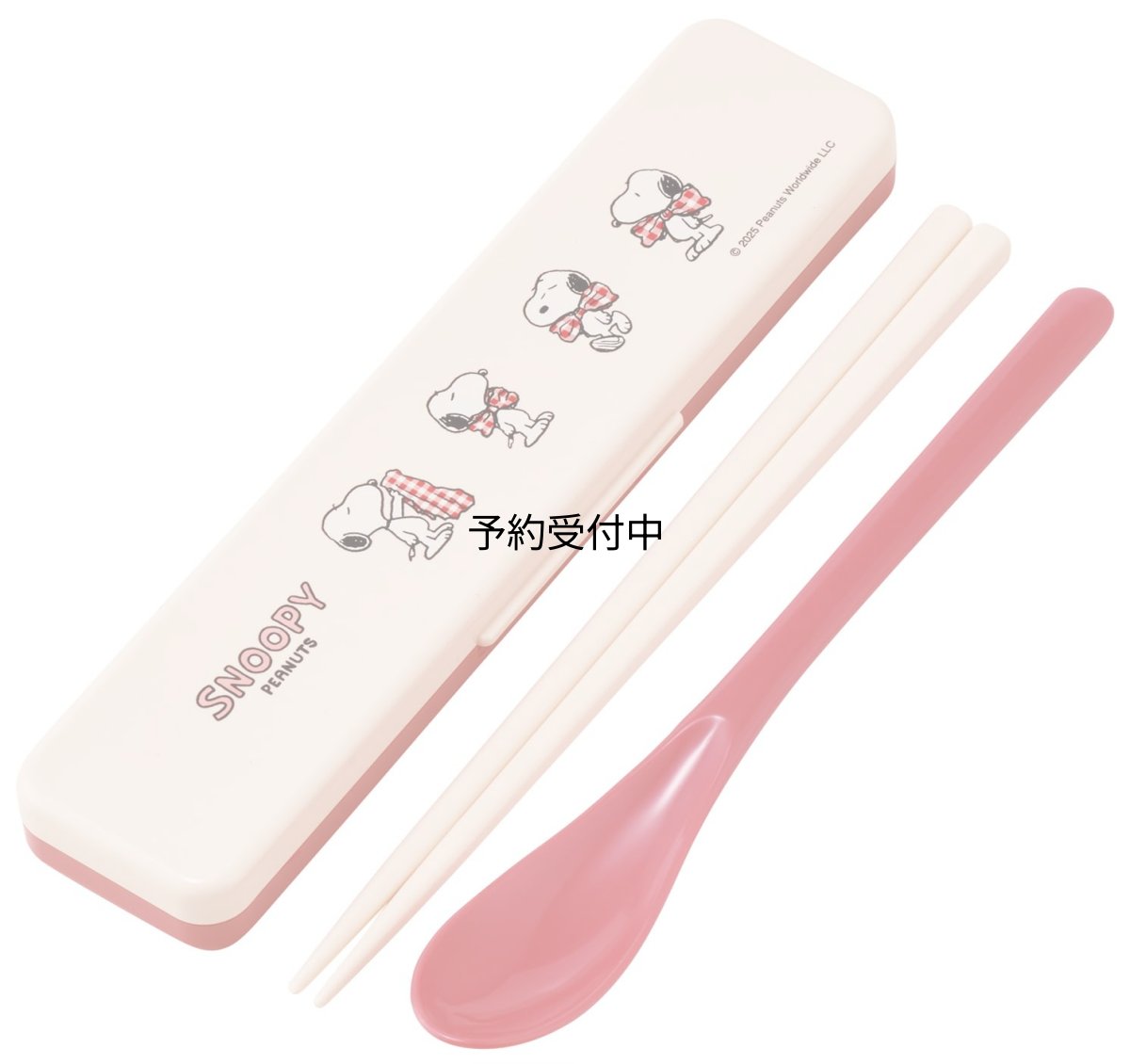 画像1: スケーター（Ｓｋａｔｅｒ） 箸 スプーン セット 弁当 大人用 コンビセット １８ｃｍ カチャカチャ鳴らない 日本製 スヌーピー リボン ＣＣＳ３ＳＡ?Ａ (1)