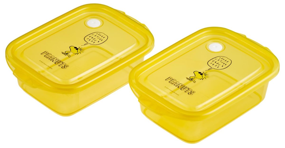 画像1: スケーター（Ｓｋａｔｅｒ） シール容器 ５００ｍｌ 日本製 ２個 セット スヌーピー ＰＥＡＮＵＴＳ カラーシリーズ Ｗｏｏｄｓｔｏｃｋ ウッドストック ＦＣＮ２Ｗ?Ａ (1)