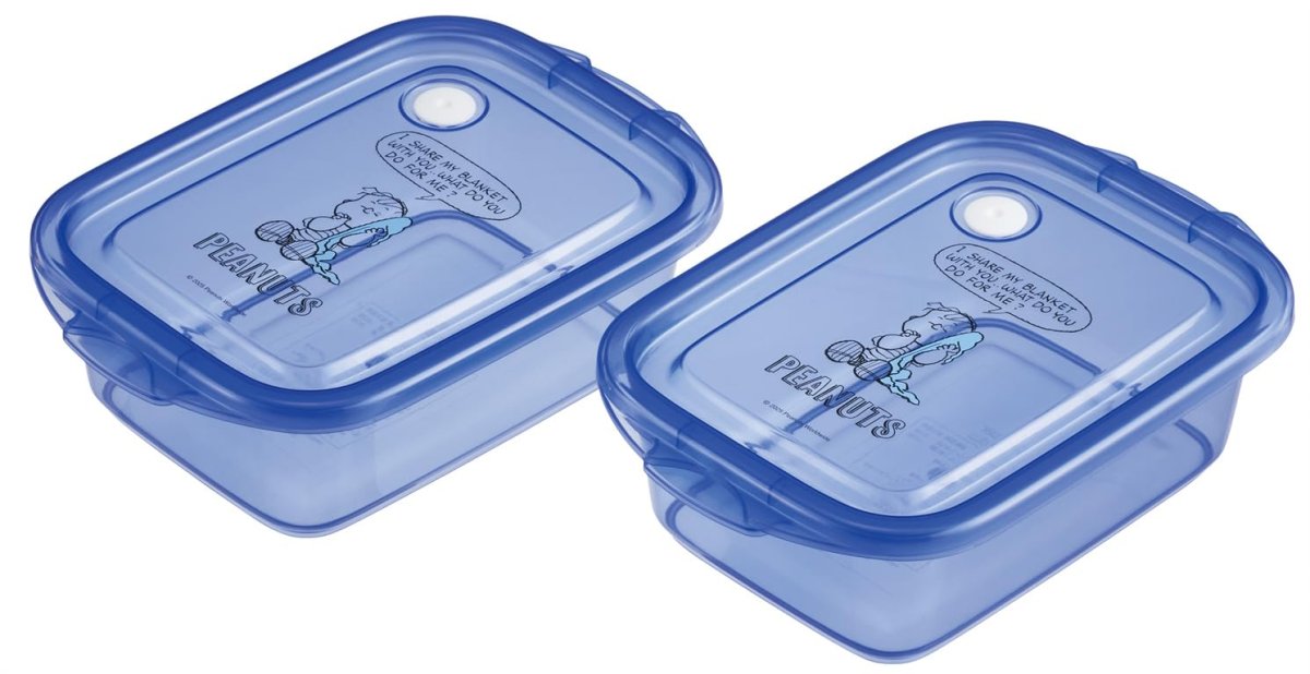 画像1: スケーター（Ｓｋａｔｅｒ） シール容器 ５００ｍｌ 日本製 ２個 セット スヌーピー ＰＥＡＮＵＴＳ カラーシリーズ ライナス ＦＣＮ２Ｗ?Ａ (1)