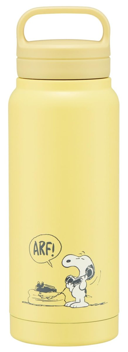画像1: スケーター（Ｓｋａｔｅｒ） 保温 保冷 ステンレス マグボトル ５００ｍｌ スクリューハンドル付 スヌーピー スモーキーパステル イエロー ＳＴＳＣ５?Ａ (1)