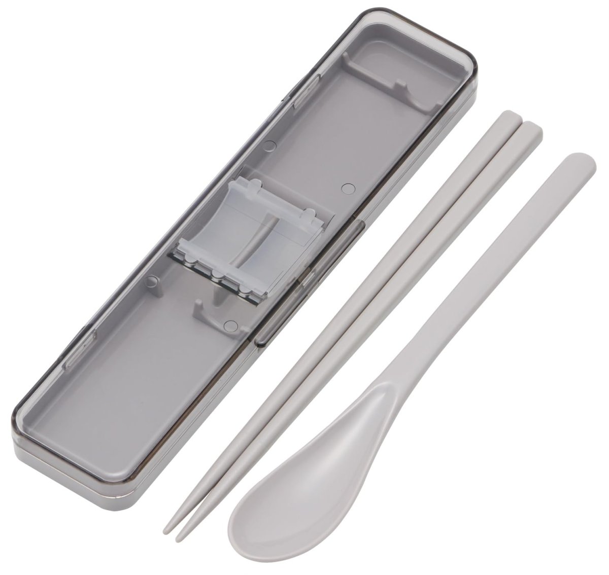 画像1: スケーター（Ｓｋａｔｅｒ） 箸 スプーン セット 弁当 大人用 コンビセット １８ｃｍ カチャカチャ鳴らない 日本製 スモーキーグレー ＣＣＳ３ＳＡ?Ａ (1)