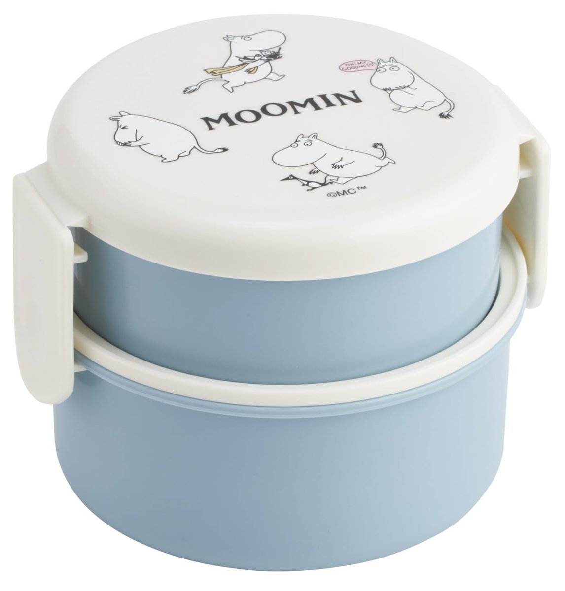 画像1: スケーター（Ｓｋａｔｅｒ） 弁当箱 丸型 ランチボックス ５００ｍｌ ２段 フォーク付 日本製 ムーミン ユニーク ＯＮＷＲ１?Ａ (1)