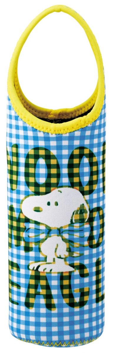 画像1: スケーター（Ｓｋａｔｅｒ） ウエット生地 ペットボトルカバー 水筒カバー ５００ｍｌ スヌーピー チェックロゴ ＢＬＵＥ ＷＳＰＢ８?Ａ (1)