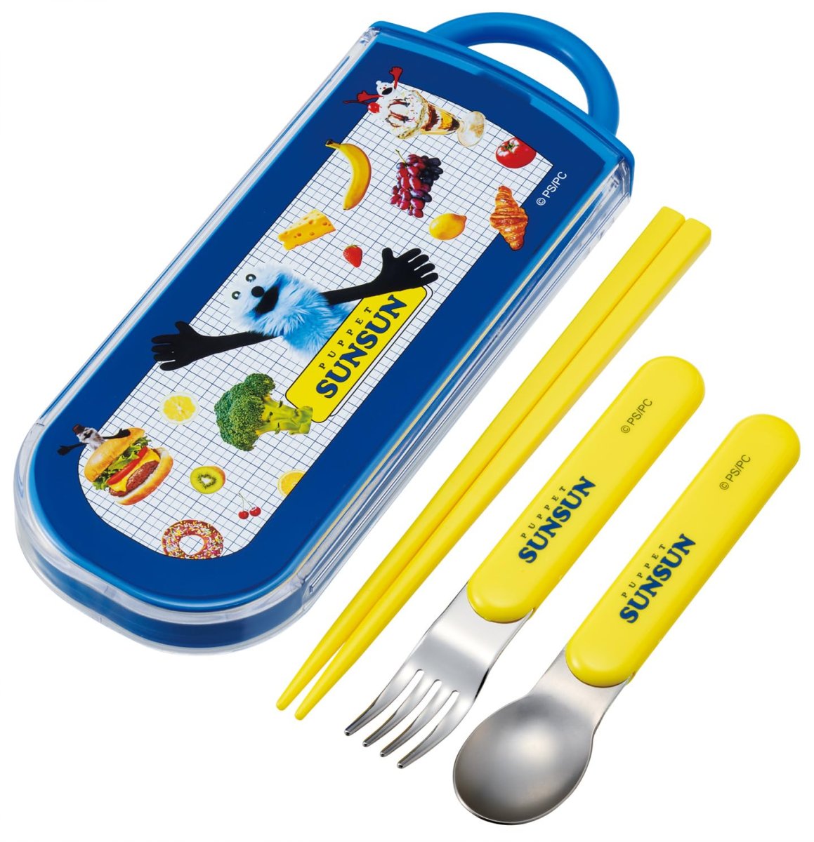 画像1: スケーター（Ｓｋａｔｅｒ） 弁当用箸 子供用 トリオセット 箸 スプーン フォーク １６．５ｃｍ パペットスンスン 男の子 女の子 ＴＡＣＣ２?Ａ (1)