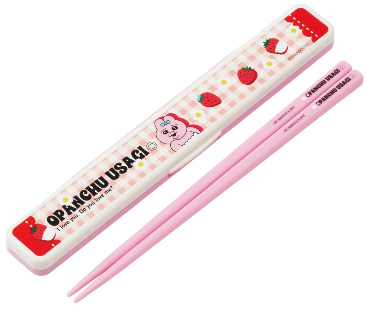 画像1: スケーター（Ｓｋａｔｅｒ） 箸 箸箱 セット １８ｃｍ 大人用 日本製 おぱんちゅうさぎ いちご ＡＢＣ３?Ａ (1)