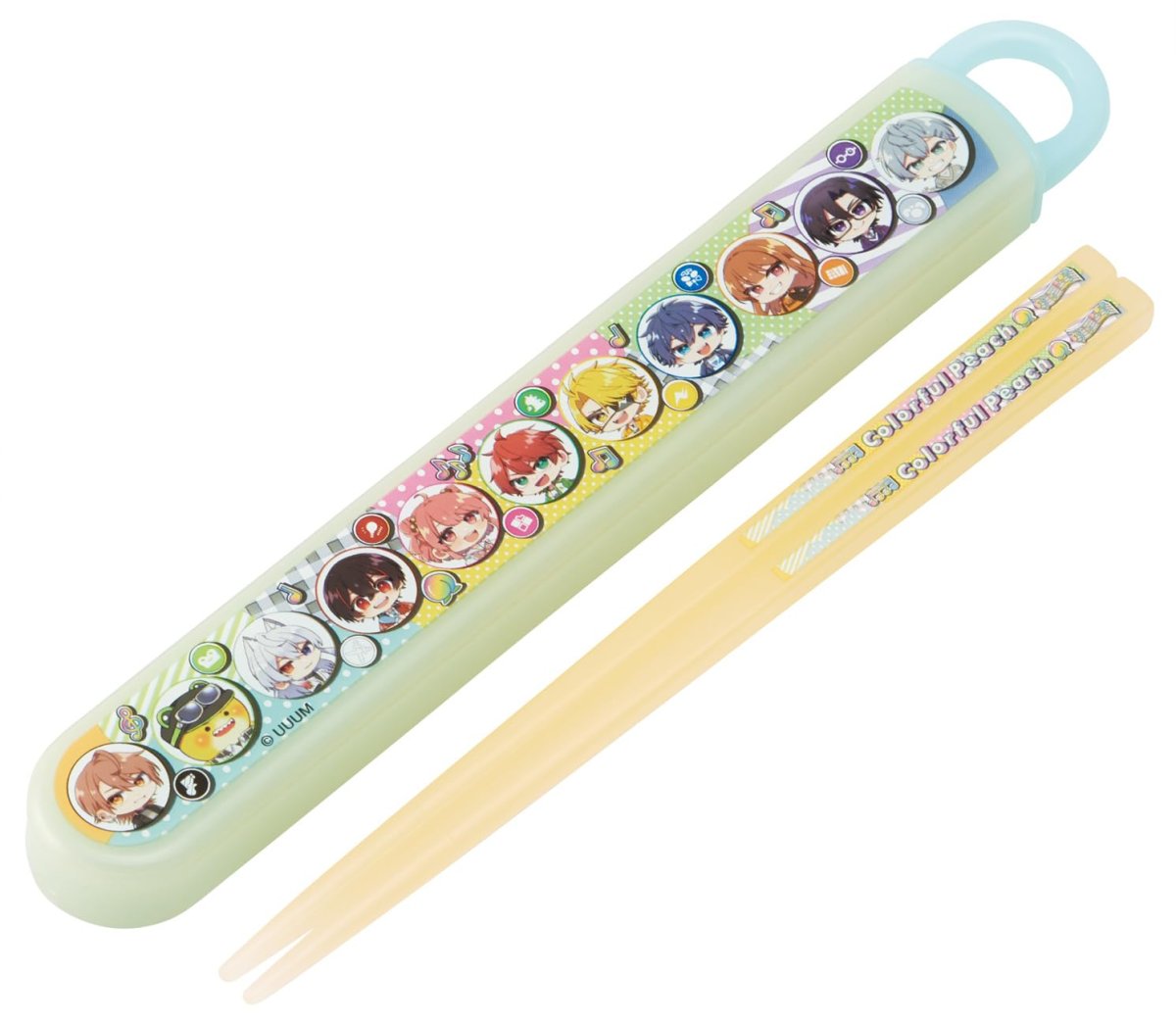 画像1: スケーター（Ｓｋａｔｅｒ） 箸 箸箱 セット 子供用 お弁当 １６．５ｃｍ 日本製 食洗機対応 スライド式 カラフルピーチ ２６ 男の子 女の子 ＡＢＳ２ＡＭ?Ａ (1)