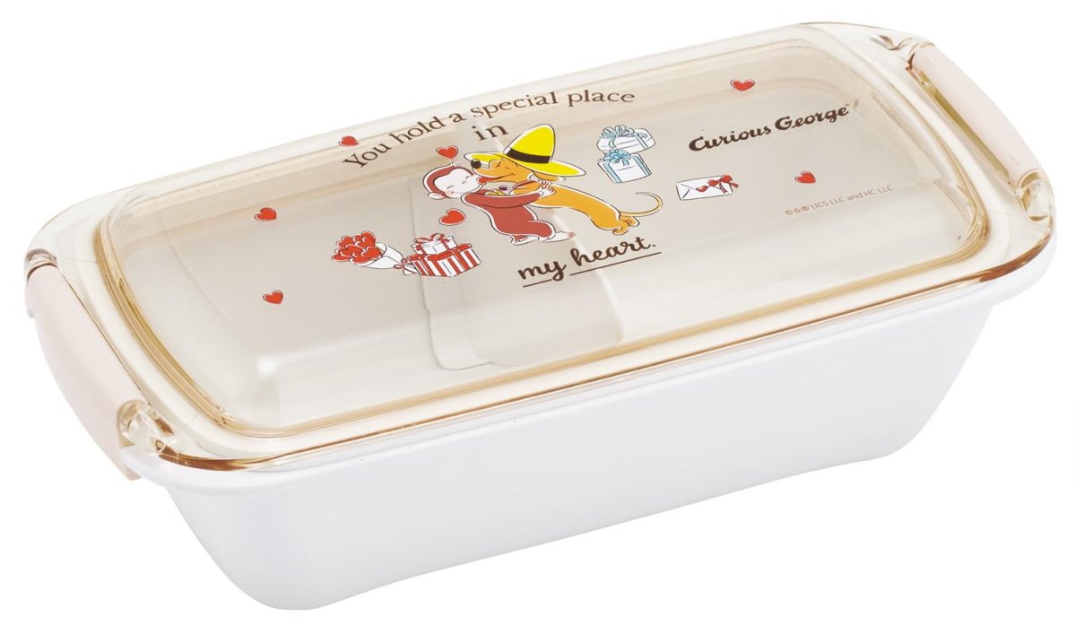 画像1: スケーター（Ｓｋａｔｅｒ） 弁当箱 バイオマス 洗いやすい ランチボックス １段 ５３０ｍｌ ふんわり盛れる ドーム型フタ 食洗機対応 レンジ対応 日本製 おさるのジョージ ８５ｔｈ ＰＴＬＢ６Ｂ?Ａ (1)