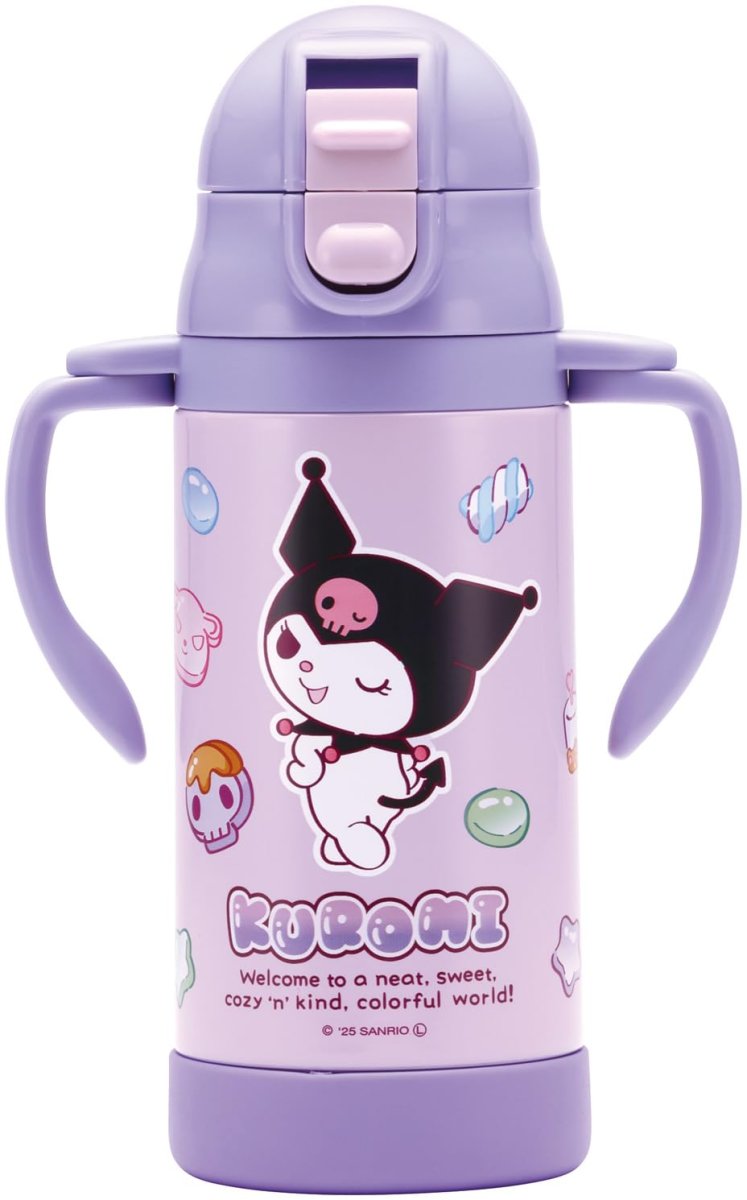 画像1: スケーター（Ｓｋａｔｅｒ） ストローマグ 両手 ステンレス 水筒 ２ＷＡＹ ベビー ３５０ｍｌ 折りたためるハンドル サンリオ クロミ マシュグミ 女の子 ＳＴＷＭ３Ｎ?Ａ (1)