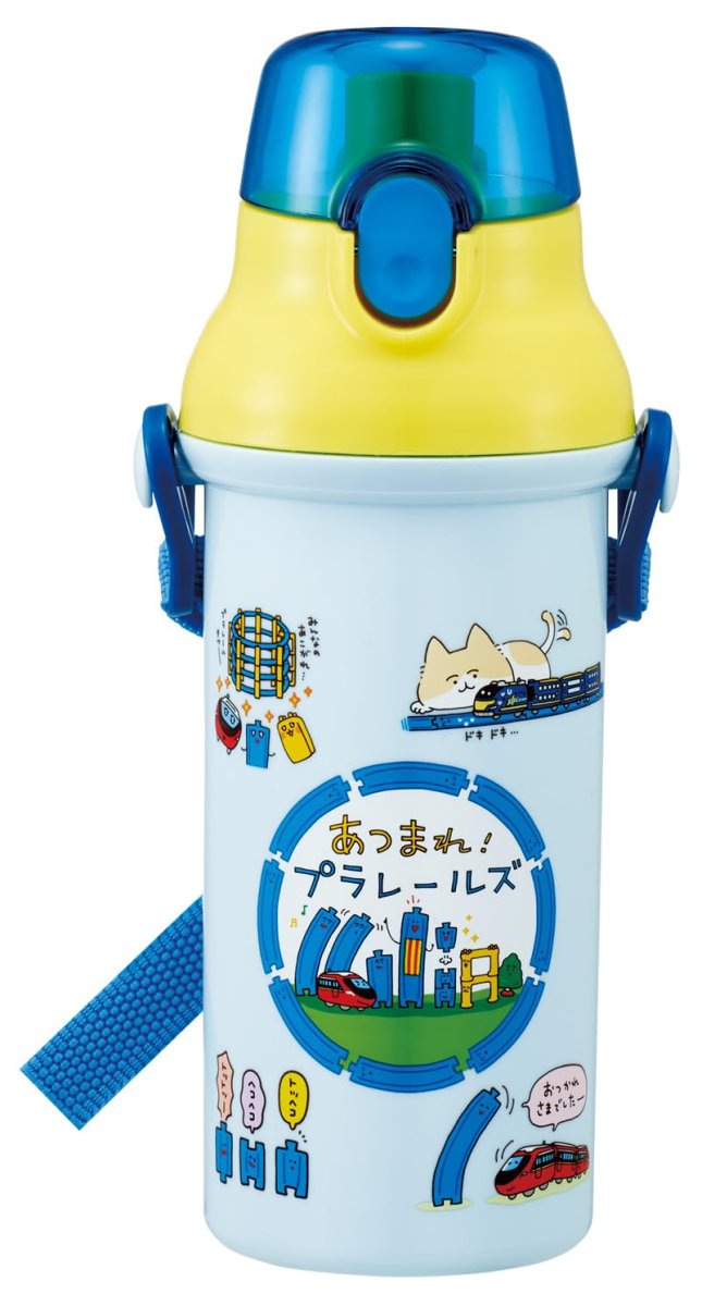 画像1: スケーター（ｓｋａｔｅｒ） 子供用 直飲み 水筒 プラスチック ４８０ｍｌ ワンプッシュ開閉 食洗機対応 日本製 あつまれ！プラレールズ 男の子 ＰＳＢ５ＳＡＮ?Ａ (1)