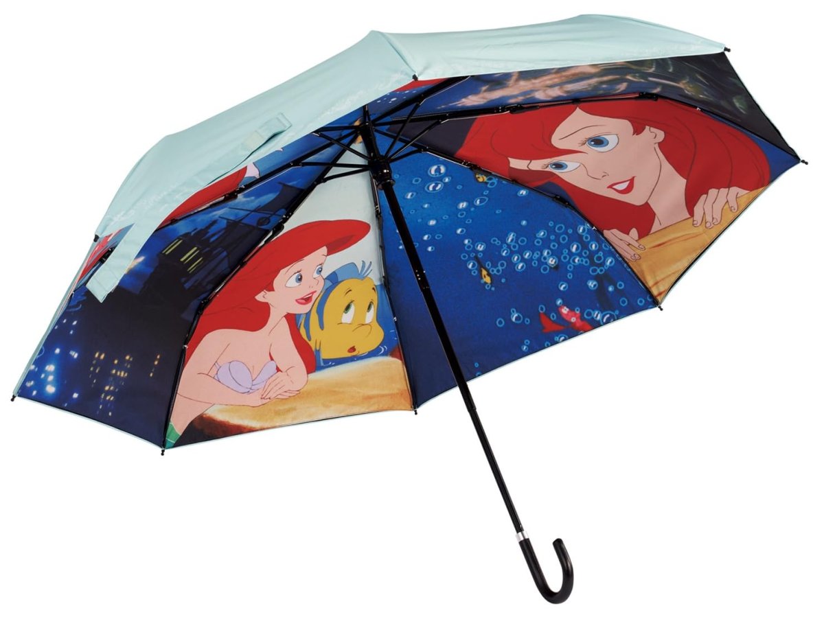 画像1: スケーター（Ｓｋａｔｅｒ） 傘 折りたたみ傘 晴雨兼用 両面印刷 遮光 遮熱 ＵＶカット ５５ｃｍ 収納袋付き ディズニー アリエル ファイナルフレーム ７２９８６?Ａ (1)