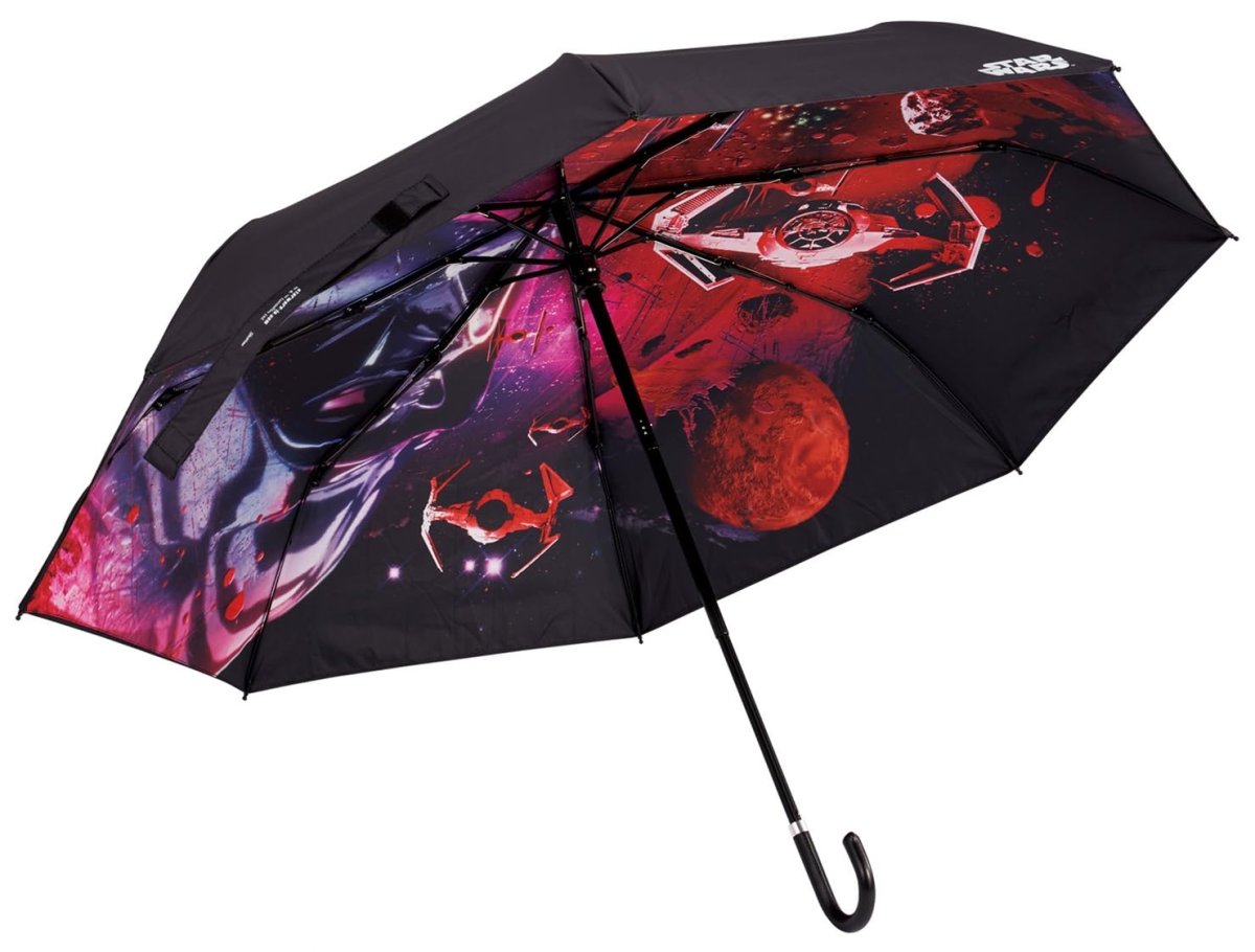 画像1: スケーター（Ｓｋａｔｅｒ） 傘 折りたたみ傘 晴雨兼用 両面印刷 遮光 遮熱 ＵＶカット ５５ｃｍ 収納袋付き ディズニー ＳＴＡＲ ＷＡＲＳ ７２９８８?Ａ (1)