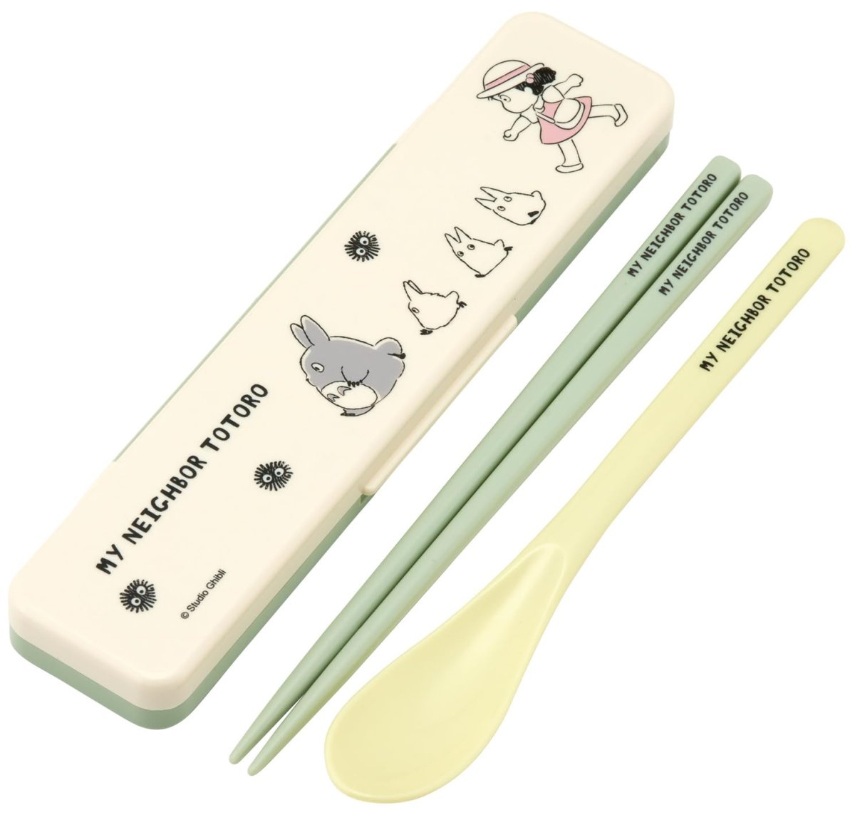 画像1: スケーター（Ｓｋａｔｅｒ） 箸 スプーン セット 弁当 大人用 コンビセット １８ｃｍ カチャカチャ鳴らない 日本製 ジブリ となりのトトロ 行進 ＣＣＳ３ＳＡ?Ａ (1)
