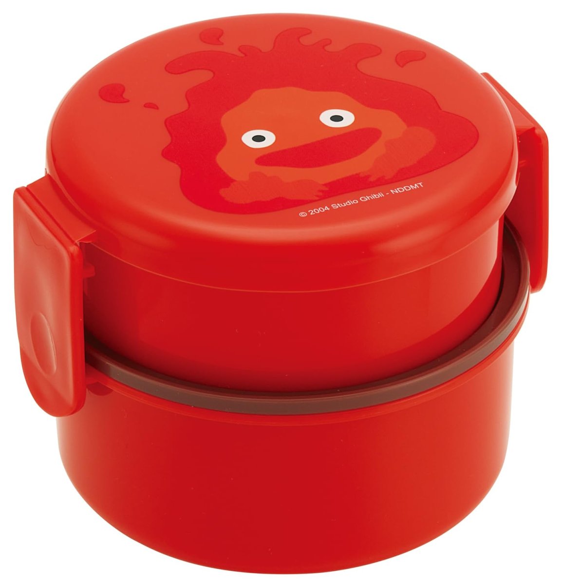 画像1: スケーター（Ｓｋａｔｅｒ） 弁当箱 丸型 ランチボックス ５００ｍｌ ２段 フォーク付 日本製 ジブリ ハウルの動く城 カルシファー ＯＮＷＲ１?Ａ (1)