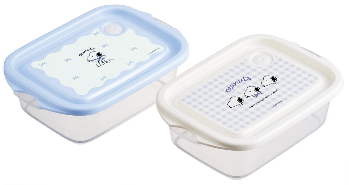 画像1: スケーター（Ｓｋａｔｅｒ） シール容器 ５００ｍｌ 日本製 ２個 セット スヌーピー ブルーリボン ＦＣＮ２Ｗ?Ａ (1)